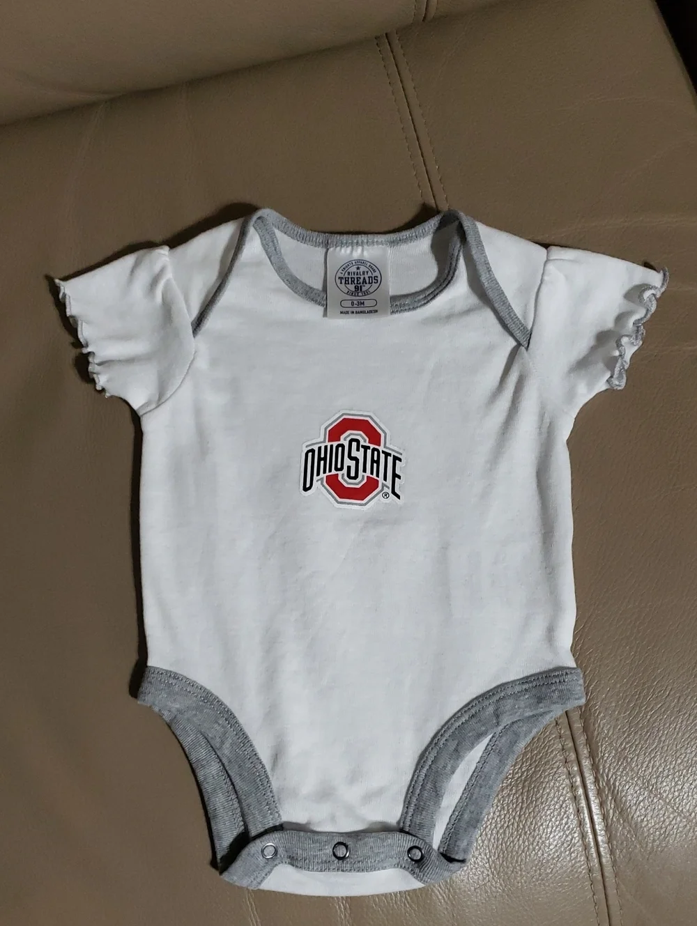 Ohio State Buckeyes Baby Bodysuit. Size: 0-3 Months